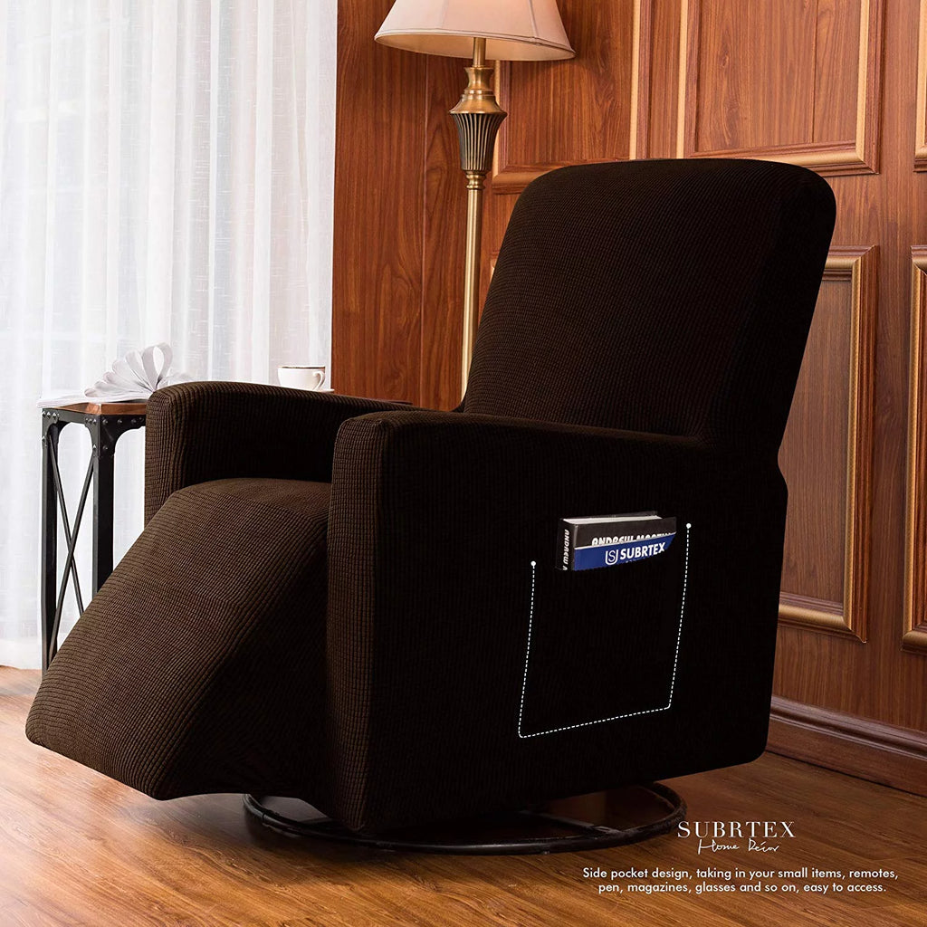 Chocolate Textured Grid Recliner Slipcover E95577
