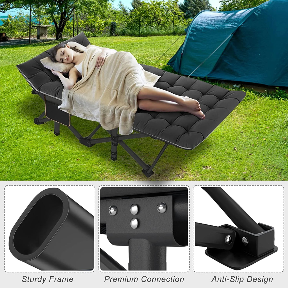 Folding Camping Cot 2 Pack with Carry Bag W764