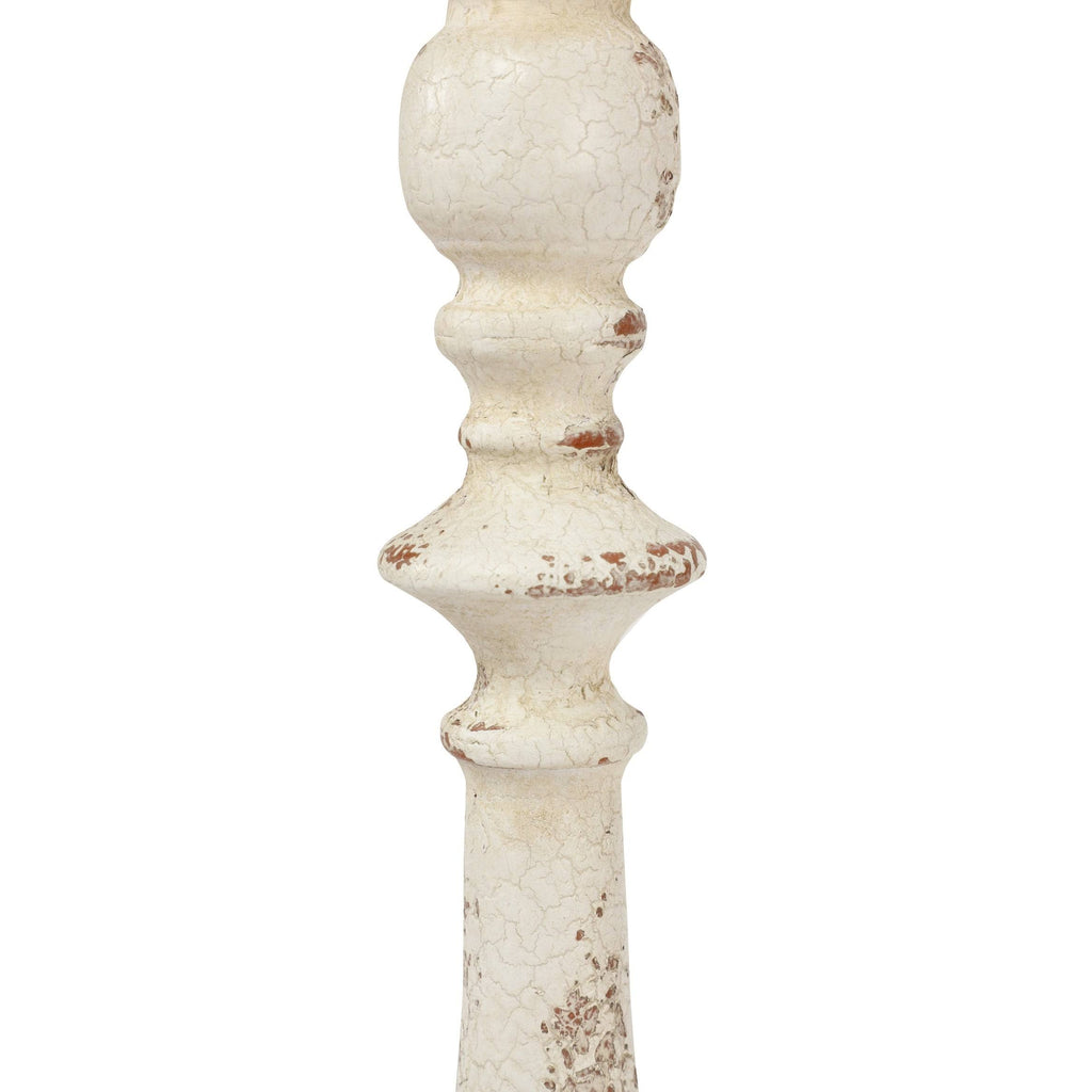 Vintage White Metal Candle Holders, Set of 2 S3242