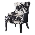 Contemporary Leather Accent Chair in Black/White I235454