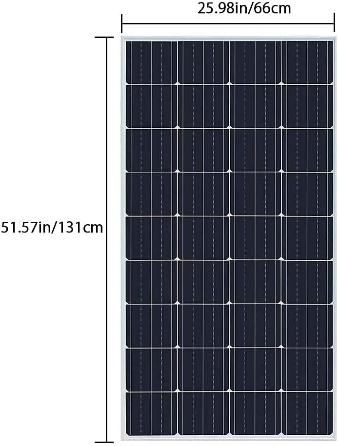 300 Watt 12V Monocrystalline Solar Panel Kit with Charge Controller and Mounting Brackets D957