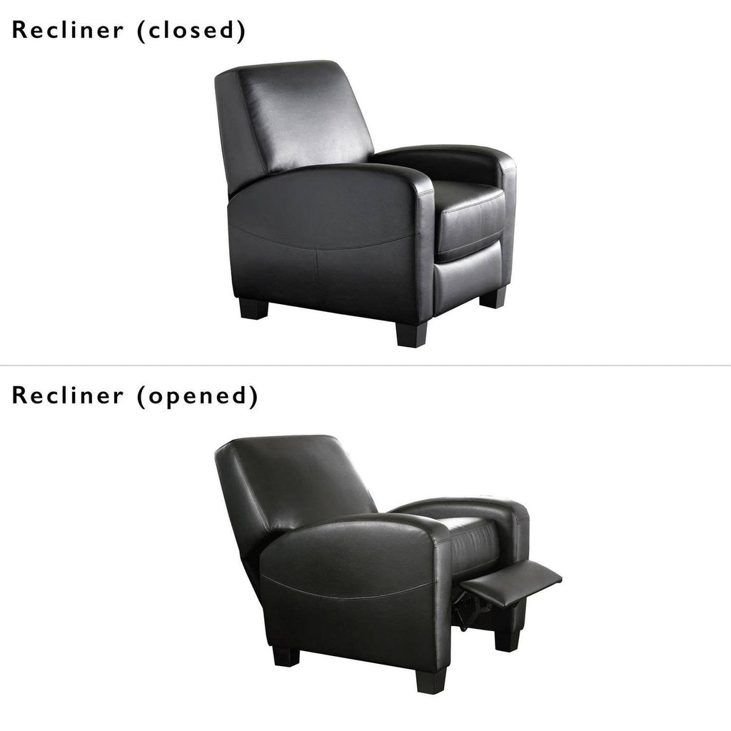 Faux Leather Home Theater Recliner Black F5674