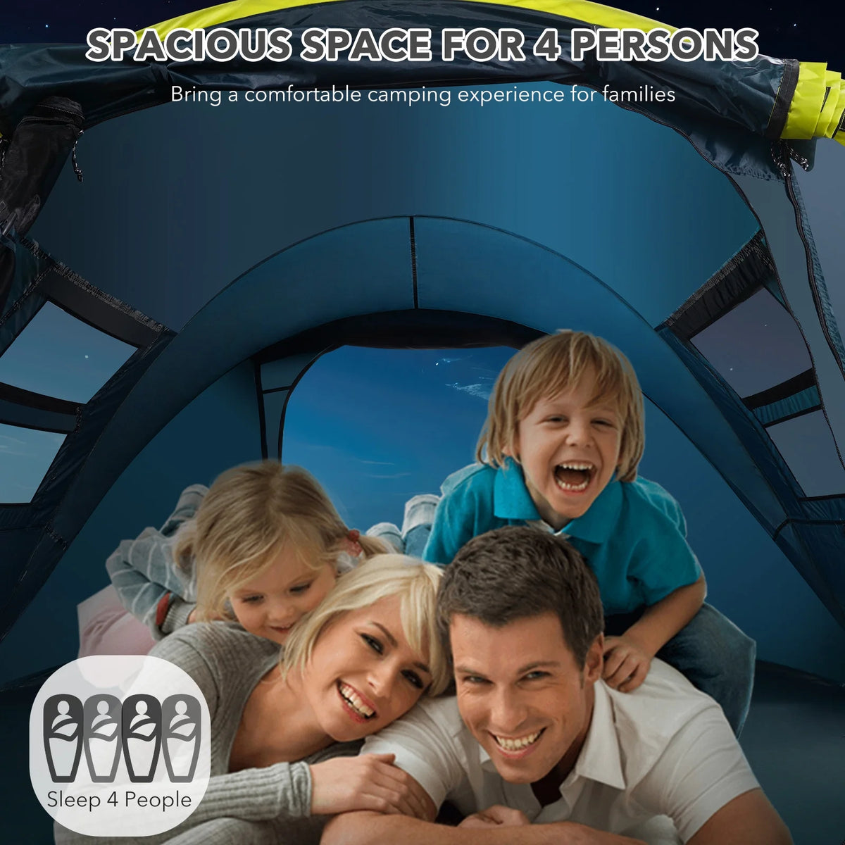 4-Person Waterproof Pop Up Camp Tent K13724