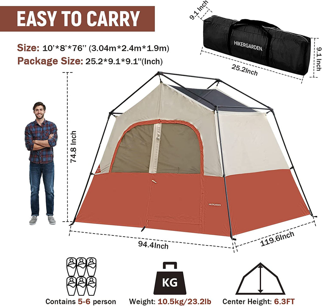 6 Person Cabin Tent with Carry Bag L653