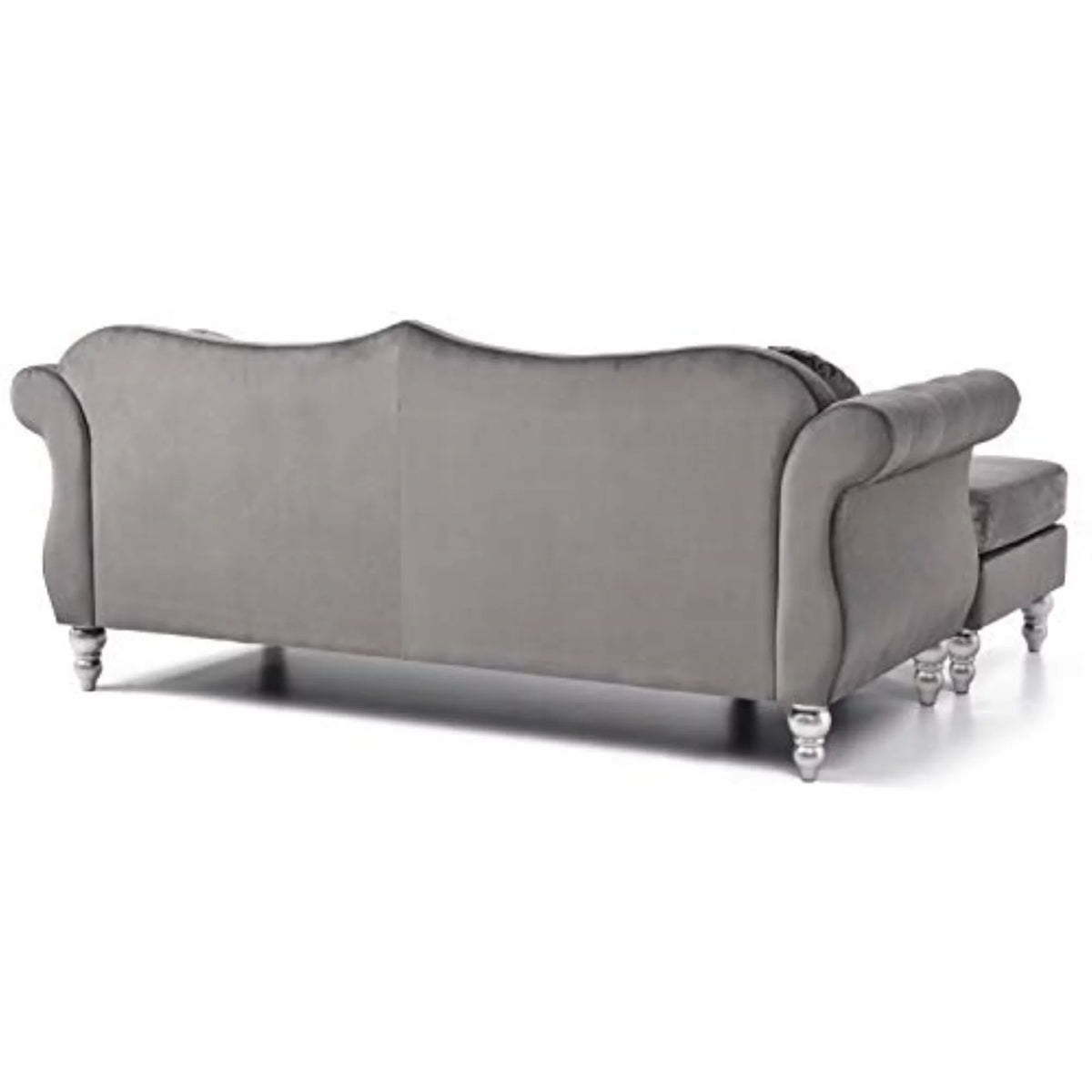 Dark Gray Velvet Sofa Chaise G427