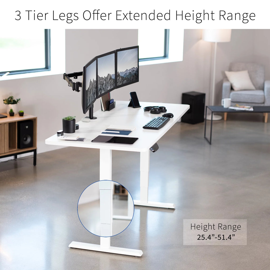 Electric 71” x 30” Stand Up Desk Workstation, White D59213