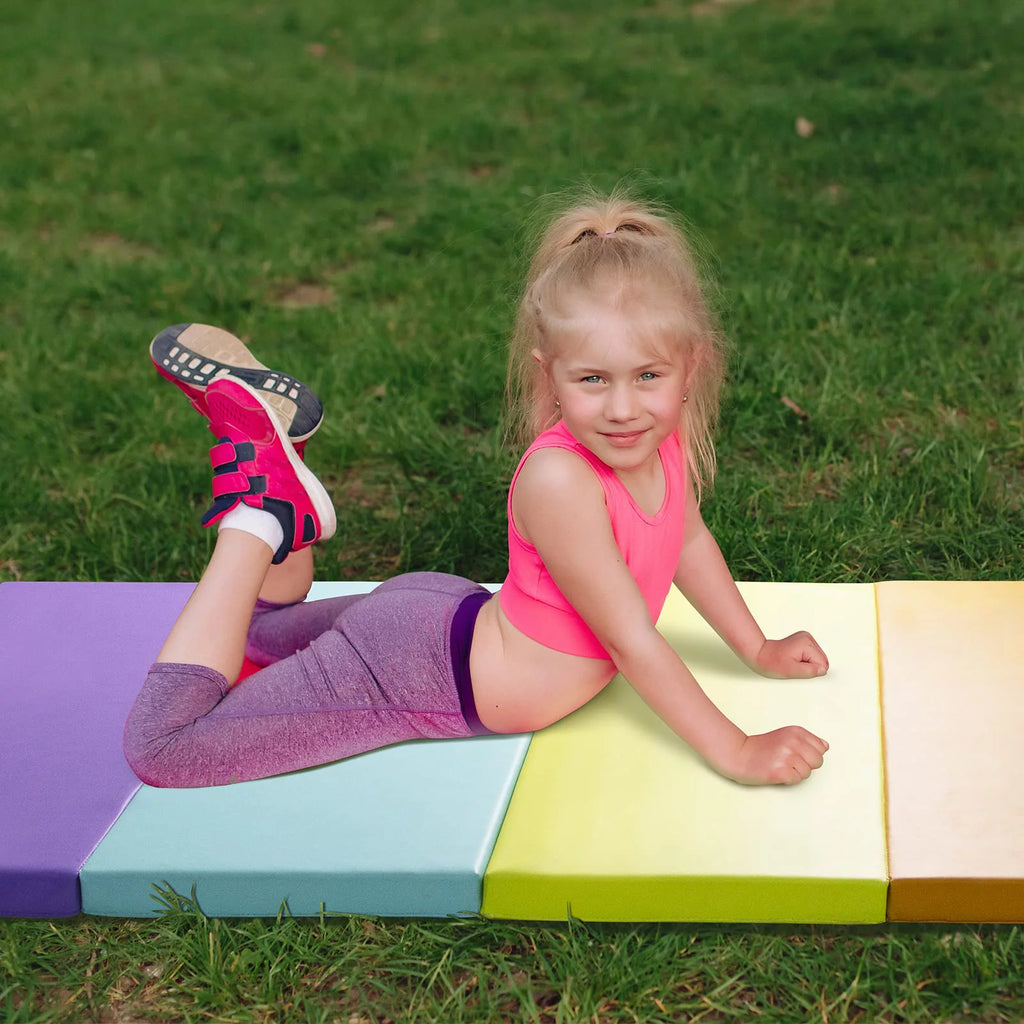 3' x 6' Kids Gymnastics Mat with Carrying Handles D47341