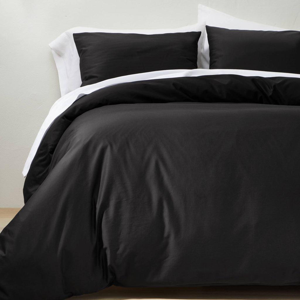 Full/Queen Supima Washed Sateen Duvet & Sham Set Washed Black P282146