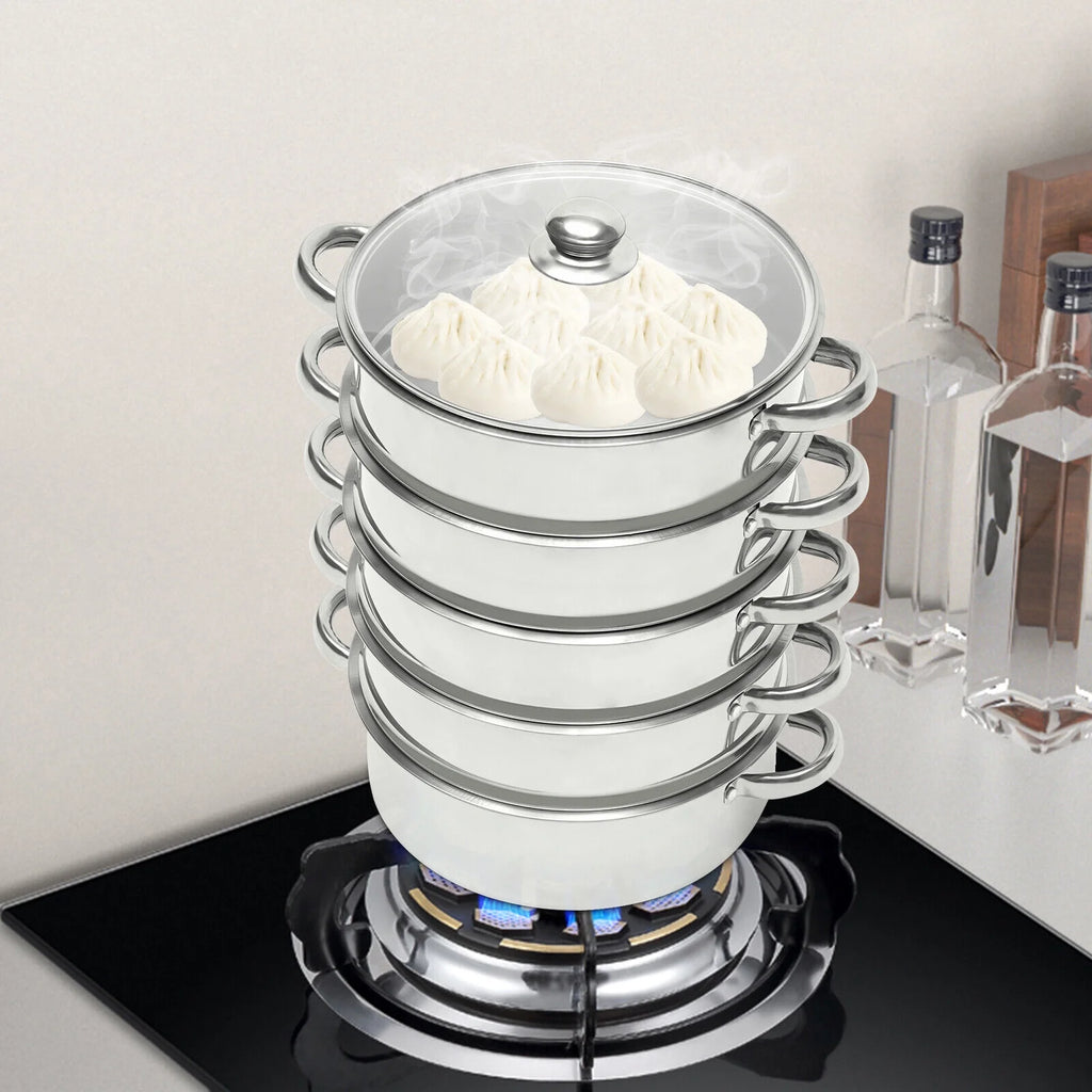 5-tier Stainless Steel Steamer with Lid T4654