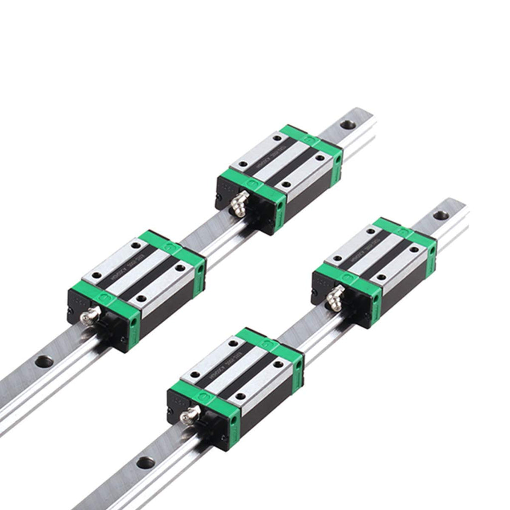 2Pcs HGR20-1200mm Linear Slide Guideway Rail + 4Pcs HGH20A Bearing Blocks Square Type Carriage for 20mm Linear Rail Set I545