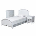 White Wood Twin Size 3-Piece Bedroom Set S224