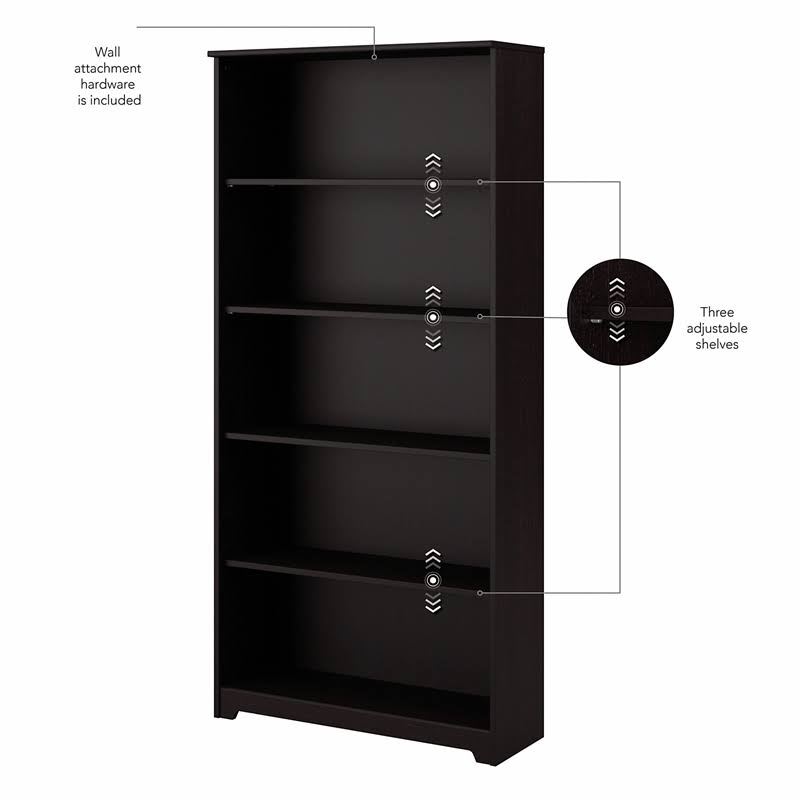 5 Shelf Bookcase Espresso Oak Y6633