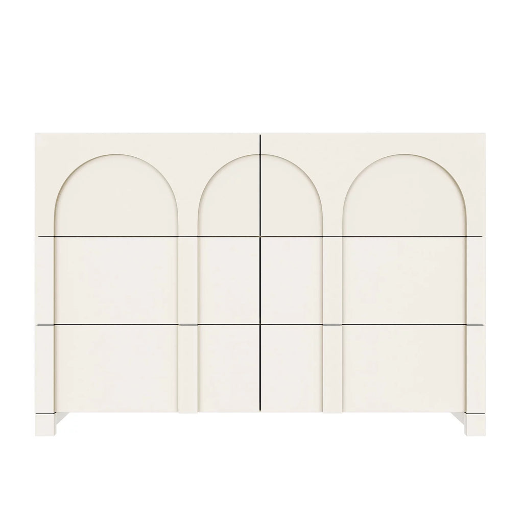 Half Gloss White 6 Drawer Dresser P6673