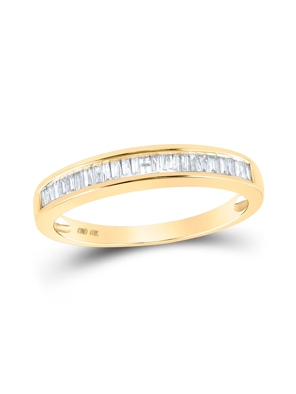 10kt Yellow Gold Baguette Diamond Wedding Band 1/4 Cttw F586