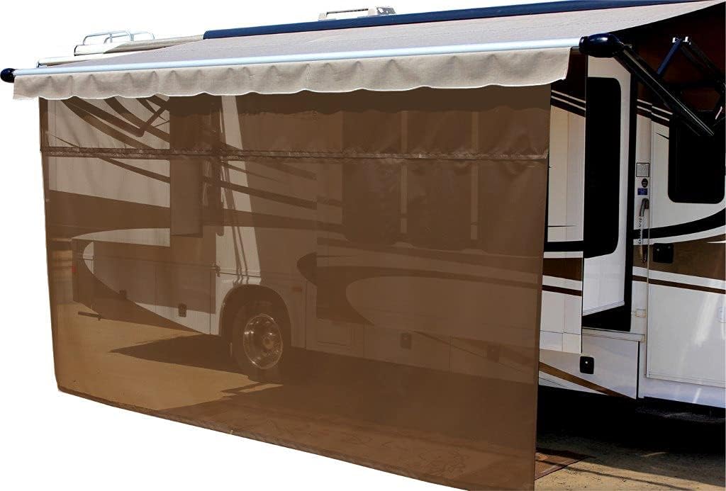 RV Awning Sunscreen 85% Solar Mesh (13' x 10', Black) B3475