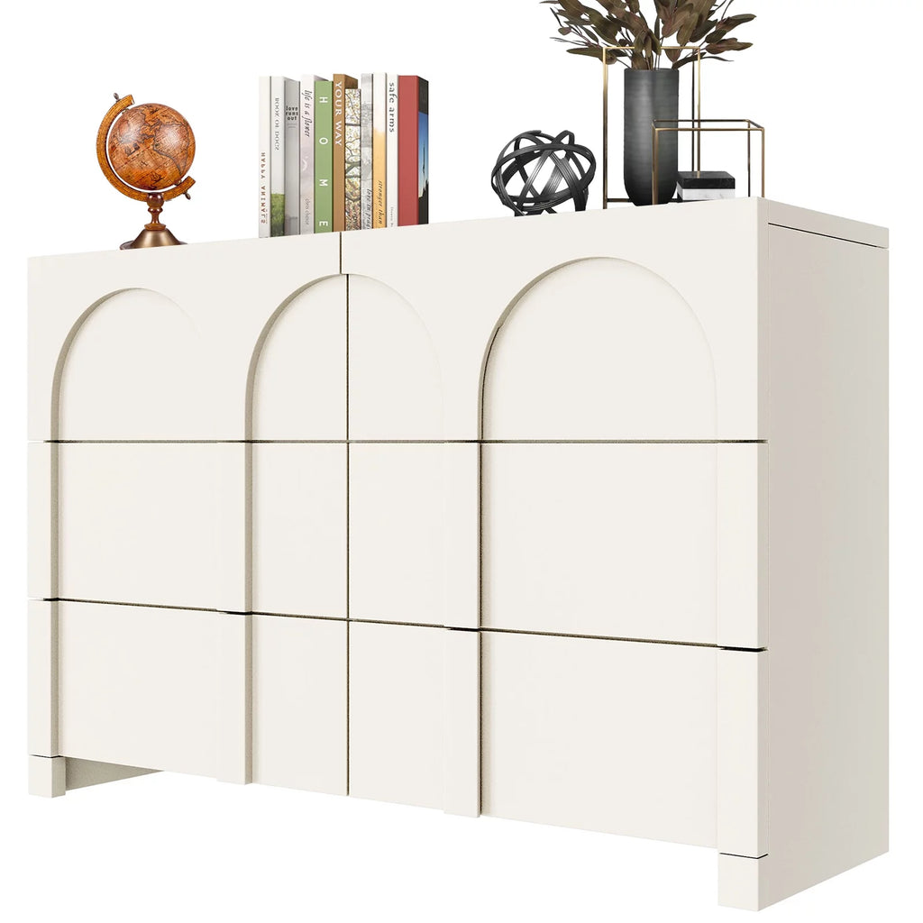 Half Gloss White 6 Drawer Dresser P6673