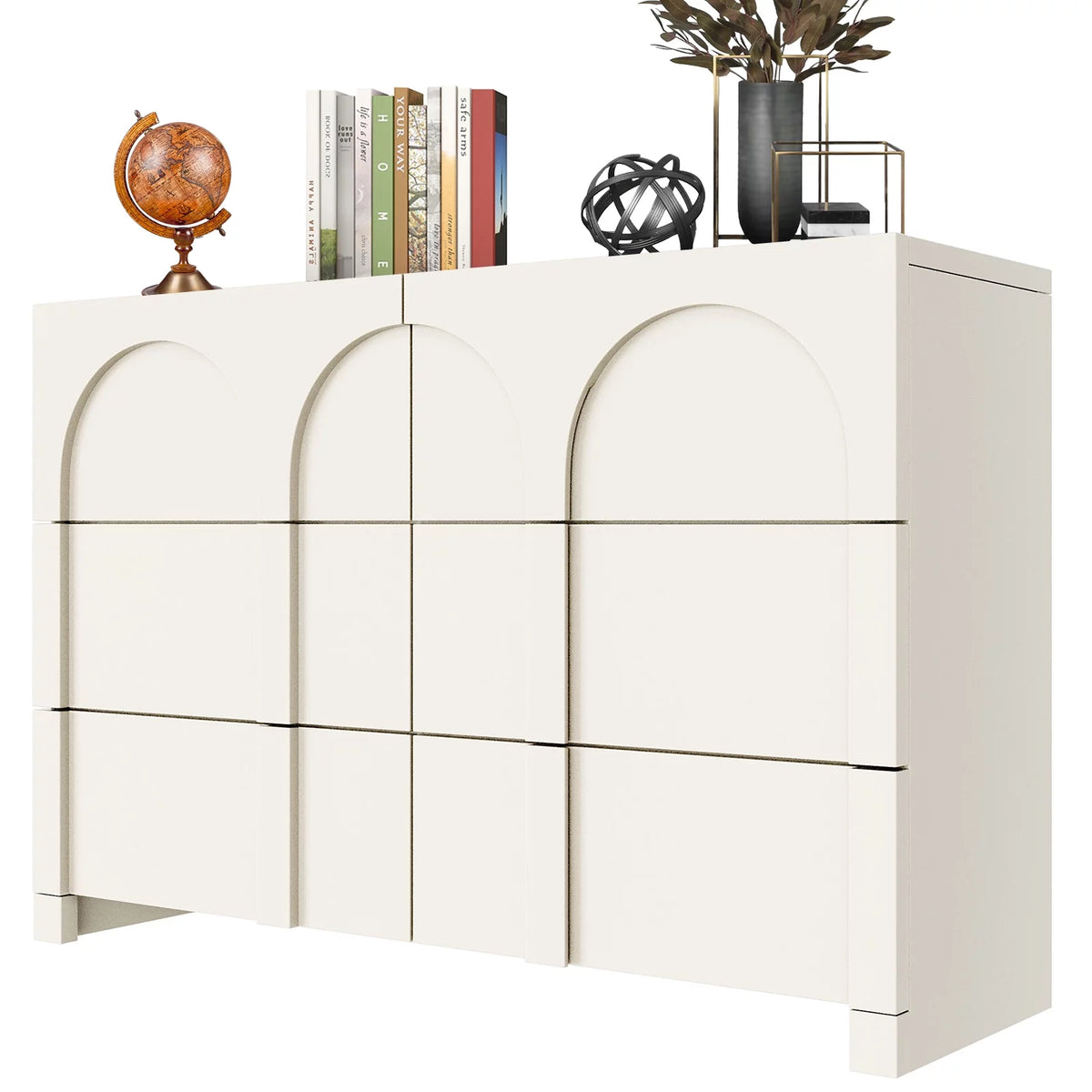 Half Gloss White 6 Drawer Dresser P6673